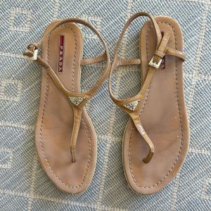 Prada cream sandals